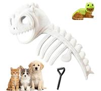 Disfraz de esqueleto de dinosaurio que brilla en la oscuridad, con peine para mascotas, traje de Halloween de esqueleto T-Rex de felpa suave, ropa de cosplay para mascotas, diseño de tirar para fiesta