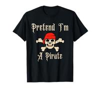 Disfraz de Esqueleto de Halloween con Texto en inglés I'm A Pirate para niños y Adultos Camiseta