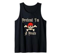 Disfraz de Esqueleto de Halloween con Texto en inglés I'm A Pirate para niños y Adultos Camiseta sin Mangas
