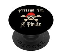 Disfraz de Esqueleto de Halloween con Texto en inglés I'm A Pirate para niños y Adultos PopSockets PopGrip Adhesivo