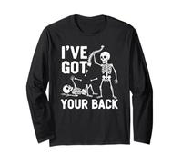 Disfraz de esqueleto de Halloween Ive Got Your Back para hombres, mujeres y niños Manga Larga