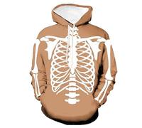 Disfraz de esqueleto de Halloween para hombre, sudadera con capucha con forro polar para hombre, sudadera de manga larga, sudadera con capucha de ajuste holgado, sudadera con capucha de gran tamaño