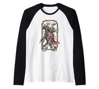 Disfraz de Esqueleto de Tango para Halloween, Bailarines espeluznantes Bailando Amor Camiseta Manga Raglan