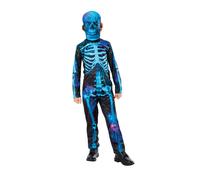 Disfraz De Esqueleto Neón Para Niños Halloween Con Máscara De Esqueletos