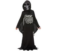 Disfraz De Esqueleto Para Niños Grim Reaper Halloween Fantasía Oscuro