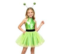 Disfraz de extranjero para niña, disfraz de robot, juego de rol | Sin mangas, espalda descubierta, tutú, alien, 2 piezas, escenario, fiesta temática, cumpleaños, competición, juegos de rol