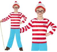 Disfraz De Fantasía Para Niños Donde Está Wally, Sombrero Y Gafas De Smiffys