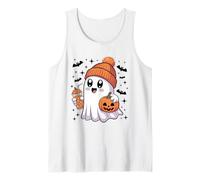 Disfraz de Fantasma de Calabaza Latte para Halloween, Acogedor otoño Camiseta sin Mangas