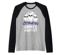 Disfraz de Fantasma Divertido de Halloween Ghoul's Night out Spooky Camiseta Manga Raglan