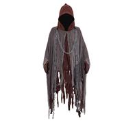 Disfraz de fantasma para niños, capa de fantasma espeluznante de 90 cm con diseño de cadena en la cintura de la Parca, disfraz de Halloween para niños y niñas,capa Parca con capucha,traje fantasmal