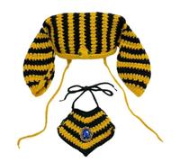 Disfraz de faraón para mascotas, fiestas de Halloween, eventos de cosplay, disfraz de mascotas, ropa de punto a rayas negras y doradas, disfraz real antiguo para razas pequeñas y medianas