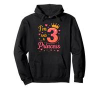 Disfraz de Fiesta de Corona con Texto en inglés I'm 3 and a Princess Birthday Girl Sudadera con Capucha
