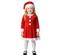 Disfraz De Fiesta De Navidad De Mini Miss Santa Claus Para Niñas