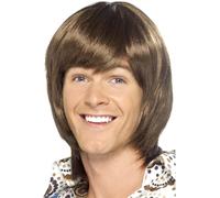 Disfraz De Fiesta De Peluca Marrón De Corazón Robado De Los 70