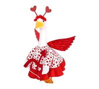 Disfraz de ganso de pórtico de San Valentín | Decoración de patio - Ropa para estatua de ganso de césped, para jardín, césped, patio, balcón, casa apartamento propietarios coleccionistas