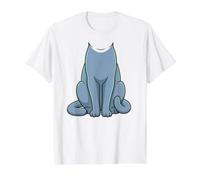 Disfraz de Gato Azul Ruso, diseño de Halloween Camiseta gráfica económica, Hombre, Blanco, XL