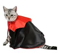 Disfraz de Gato Vampiro | Murciélago Ajustable Rojo Negro Gracioso,Capa Halloween para Perro,para Gatos Pequeños Medianos, Cachorro, Familiares, Cosplay
