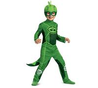 Disfraz de Gekko para niños, disfraz oficial de PJ Masks Megasuit, overol y máscara, talla L (4-6)