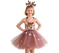 Disfraz de genérico | Christmas Outfit, Light Up Princess Dress Up | For Role-Play Celebration Dance Performance Photoshoot, Stage Show Event Party Girls