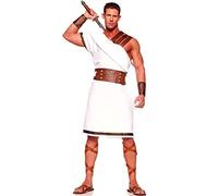 Disfraz de gladiador romano blanco para hombre centurión guerrero adulto disfraz de pareja para hombre y mujer (macho, M)