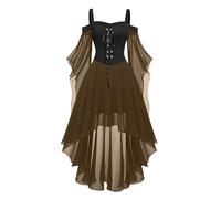 Disfraz De Gotica Mujer, Vestido Halloween Mujer Talla Grande, Retro Largo Palacio Medieval Gótico Disfraz Vestidos Medieval Fiesta Gótico Vestido para Halloween Carnaval