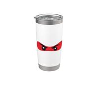 Disfraz de guerrero divertido para artes marciales y karate de ojos ninja rojos Vaso térmico de acero inoxidable de doble pared