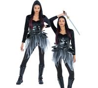 Disfraz De Guerrero Oscuro Para Damas Medieval Halloween Talla UK 8-18