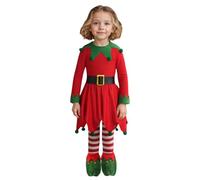 Disfraz de hada de Navidad para niños, elegante vestido de fiesta para niñas, traje de rendimiento festivo, material suave y transpirable, atuendo de celebración de vacaciones, de 5 a 11 años