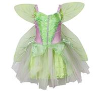Disfraz de hada de Petitebelle. Vestido para niñas de 1 a 10 años (Verde, 1-2 años)
