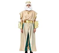 Disfraz De Halloween Adultos Traje De Poseidón Para Hombre Con Corona