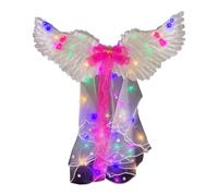 Disfraz de Halloween, alas luminosas LED con capa y lazo para disfraz adulto, perfecto para fiestas, festivales y espectáculos, atuendo brillante, disfraz de Halloween