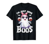 Disfraz de Halloween con Texto en inglés I'm Just Here For The Boos Camiseta