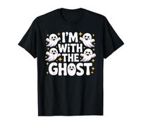 Disfraz de Halloween con Texto en inglés I'm with The Ghost Camiseta