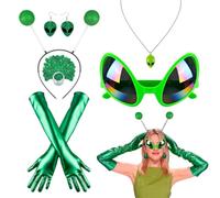 Disfraz de Halloween de Alien, 6 piezas, disfraz de cosplay con diadema | Category Keywords 3, Top Competitor Selling Points Subtitle, Buyer Needs Solution Keywords, Product Usage, Dimensions Materia