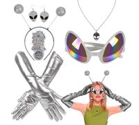 Disfraz de Halloween de Alien, 6 piezas, disfraz de cosplay con diadema | Category Keywords 3, Top Competitor Selling Points Subtitle, Buyer Needs Solution Keywords, Product Usage, Dimensions Materia