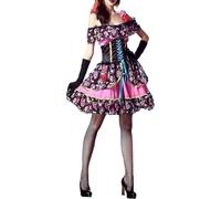 Disfraz de Halloween de alta calidad para mujeres como elegante hada de las flores, mística o romántica novia (XL)