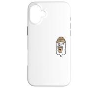 Disfraz de Halloween de café helado retro fantasma de temporada espeluznante Carcasa para iPhone 16 Plus