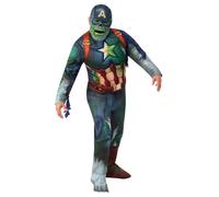 Disfraz De Halloween De Capitán América Zombie Para Hombre Marvel