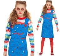 Disfraz De Halloween De Chucky Para Niñas, Muñeca Asesina, Con Licencia