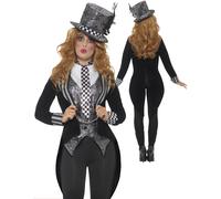 Disfraz De Halloween De Dama Sombrerero Loco Oscuro Deluxe