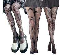 Disfraz de Halloween de esqueleto, medias de esqueleto, disfraz de Halloween para mujer, medias de telaraña para adultos, Halloween, carnaval, fiesta temática, día de los muertos, festival de carnaval
