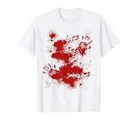 Disfraz de Halloween de Herida sangrienta, Zombi de Lesiones de Salpicaduras de Sangre Camiseta