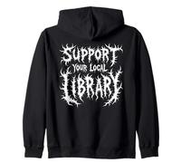Disfraz de Halloween de la Biblioteca Local de Apoyo de Lectura Grunge Sudadera con Capucha