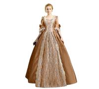 Disfraz de Halloween de Navidad, vestido de cóctel para mujer, tallas grandes, a la moda, gótico, vestido midi cruzado, manga larga, acampanado, caqui, 4XL