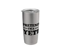 Disfraz de Halloween de Yeti que finge que soy un muñeco de nieve abominable de Yeti Vaso térmico de acero inoxidable de doble pared
