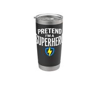 Disfraz de Halloween divertido y perezoso de fingir que soy un superhéroe Vaso térmico de acero inoxidable de doble pared