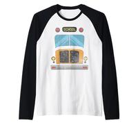 Disfraz de Halloween divertido y perezoso de simulación que soy un autobús escolar Camiseta Manga Raglan
