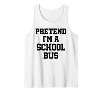 Disfraz de Halloween divertido y perezoso de simulación que soy un autobús escolar Camiseta sin Mangas