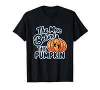 Disfraz de Halloween Embarazada del Hombre detrás de la Calabaza Camiseta