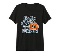 Disfraz de Halloween Embarazada del Hombre detrás de la Calabaza Camiseta Premium